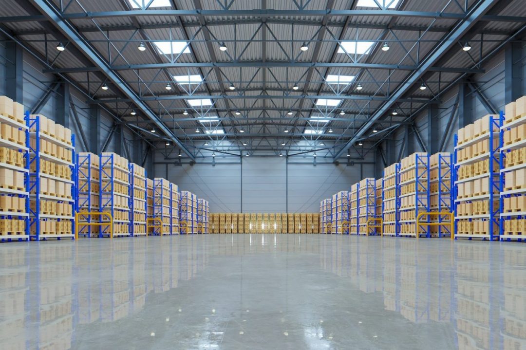 Empty warehouse in logistic center,Warehouse for storage and distribution centers.